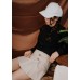 Button Half Pleated Skirt